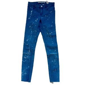 ZARA  "Paint" Specked Blue Jeans Size 4